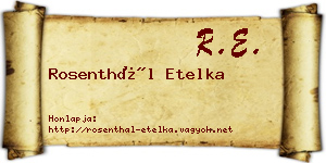Rosenthál Etelka névjegykártya